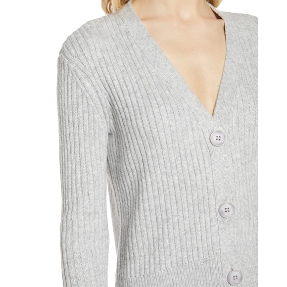 Halogen – Ribbed V-Neck Cardigan - Picture 3 of 6